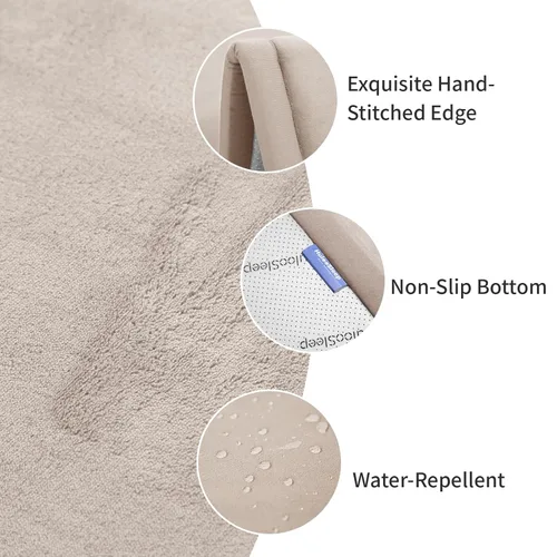 Miniatura 2 de Huloo Sleep Alfombra de juego para bebé para piso, 47 x 47 pulgadas (beige)