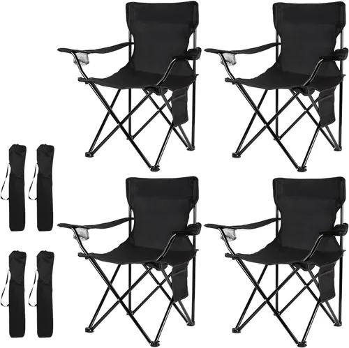 Damei century Paquete de 4 sillas plegables para camping, ligeras, sin instalación, silla portátil para playa, césped, deportes al aire libre