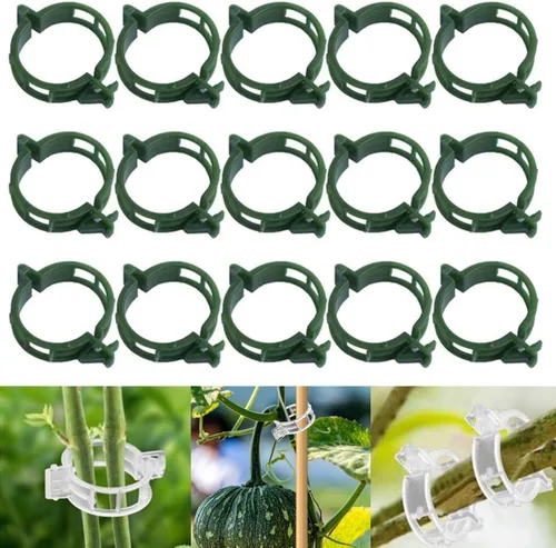 50 clips de plástico seguros para plantas, clips de soporte para plantas, clips de jardín para plantas trepadoras, clips de enrejado de plástico,