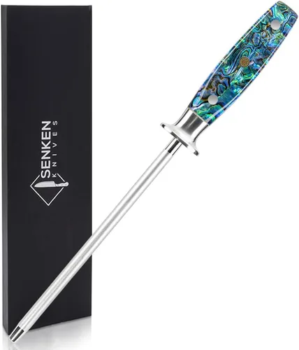 Miniatura 7 de SENKEN - Afilador profesional de acero para cuchillos de damasco, colección Tsunami, varilla de esmeril increíblemente fuerte para afilar y afilar