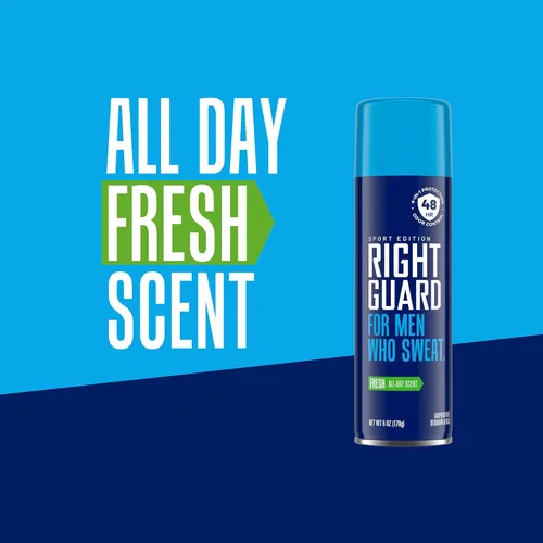 Miniatura 5 de Right Guard Sport Fresh Scent Antiperspirant & Deodorant Spray - Spray desodorante de protección 4 en 1 para hombres, bloquea el sudor, protección