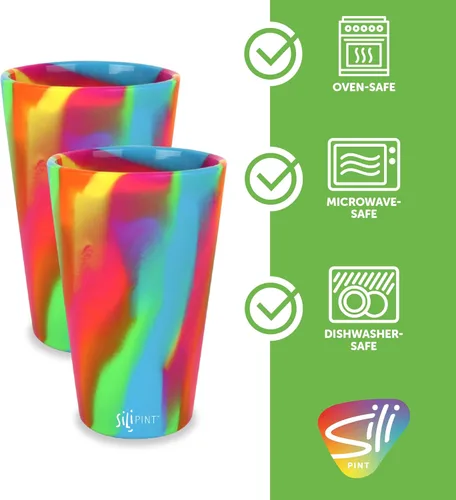 Miniatura 3 de Silipint Vaso de pinta de cerveza de silicona Irrompible, reutilizable y durable Vasos de silicona irrompibles de 450 ml / 16 onzas para fiestas