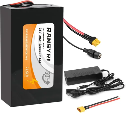 Miniatura 14 de Paquete de Energía Universal Recargable de 36V 8Ah con Adaptador de 42V 2A BMS de 20A y Diseño Impermeable (Sistemas de 200-500W)