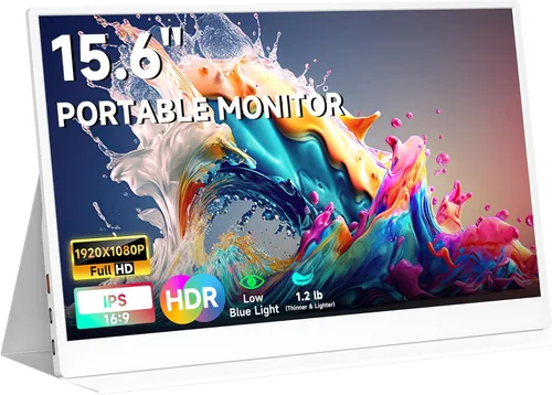 Miniatura 9 de QAF Monitor portátil para laptop, 15.6 pulgadas FHD 1080P USB-C HDMI 100% sRGB HDR pantalla IPS, ultradelgado de viaje segunda pantalla compatible