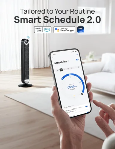 Miniatura 5 de Dreo - Ventiladores inteligentes de torre para el hogar, ventilador oscilante de 90° para dormitorio, control de voz, temporizador de 12H