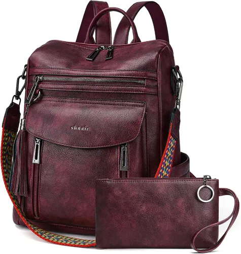 Miniatura 17 de Shrrie - Mochila de cuero para mujer, bolso de moda, mochila de cuero para mujer, mochila de viaje de diseñador, bolso de hombro convertible