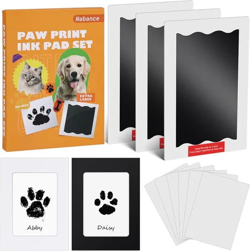 Miniatura 11 de Nabance Kit de impresión de huellas sin tinta para perros, gatos y bebés, 4 almohadillas de tinta Clean Touch y 8 tarjetas de impresión, kit