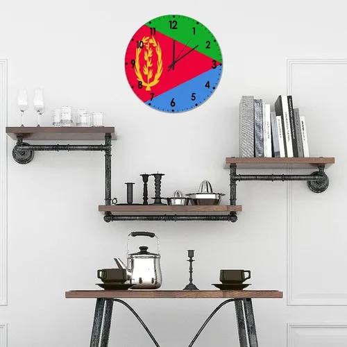 Miniatura 89 de Cheyan Reloj de pared con bandera de Canadá de 12 pulgadas, silencioso, sin tictac, de PVC, funciona con pilas, reloj redondo decorativo, regalo