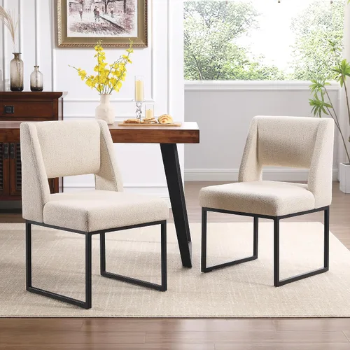 Miniatura 9 de Zesthouse Juego de 6 sillas de comedor modernas de piel sintética, cómodas sillas de cocina marrones con patas de metal inoxidable, sillas laterales