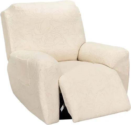 Miniatura 33 de CRFATOP Funda para sillón reclinable con estampado floral con bolsillos, funda única para sillón reclinable, 4 piezas, funda para sillón reclinable