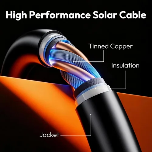 Miniatura 2 de JJN Cable de extensión solar 8AWG (10 mm²) 20 pies con conector MC4 y 8 pies con conector OT, kit de adaptador de panel solar, herramienta
