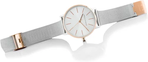 Miniatura 4 de Armani Exchange - Reloj de cuarzo de acero inoxidable para mujer con correa de cuero