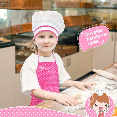Miniatura 2 de Regalos para niñas y niños de 2 a 8 años, set de disfraz de chef para niños, delantal para niñas pequeñas, regalos de cumpleaños de Navidad