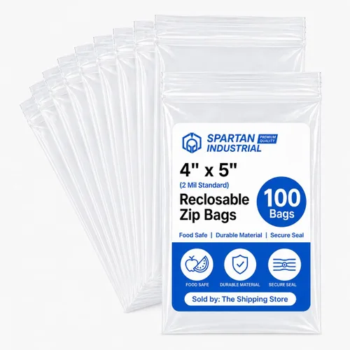 Miniatura 11 de Spartan Industrial - Bolsas pequeñas con cremallera de 4 x 4 pulgadas (100 unidades) - Bolsas de polietileno transparentes con cierre cuadrado