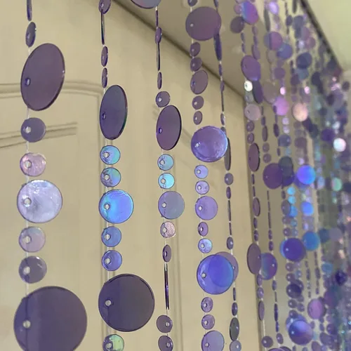 Miniatura 5 de Cortina de puerta con cuentas de cristal iridiscente en forma de burbuja para separar ambientes, decoración de fiesta de boda para el hogar