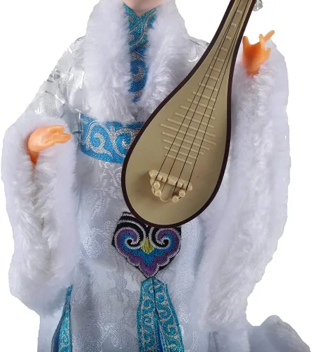 Miniatura 6 de Figura de seda de artesanía tradicional china de 12 pulgadas, adornos coleccionables de personajes antiguos chinos para decoración del hogar (blanco)