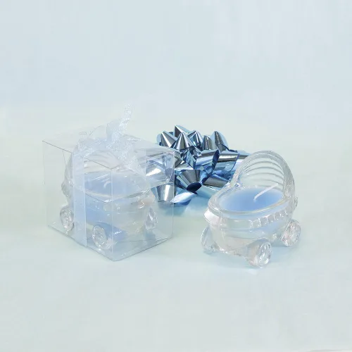 Lunaura 12 velas perfumadas de cristal azul en polvo para bebé, vela de cera de palma, regalos de baby shower, acento decorativo, decoración del