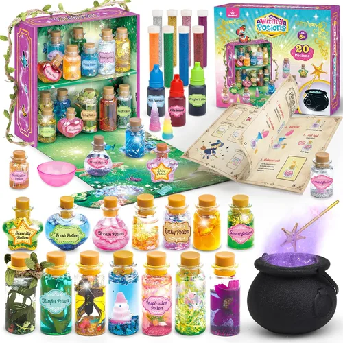 wookidel Kit de manualidades mágicas de hadas para niños con 20 botellas de poción – Kit de manualidades para hacer pociones mágicas de hadas,