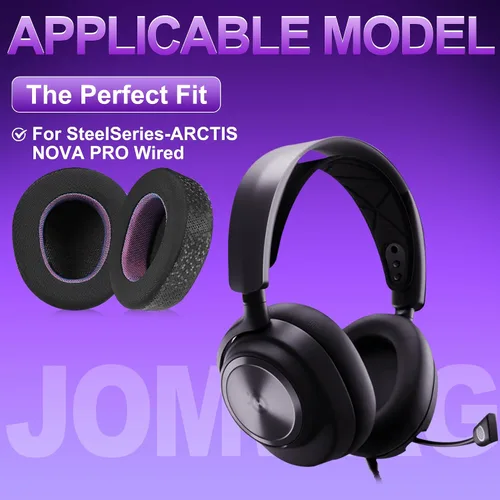 Miniatura 2 de Almohadillas de repuesto Magic Ice Gel para SteelSeries ARCTIS NOVA PRO (cableadas), color negro y morado