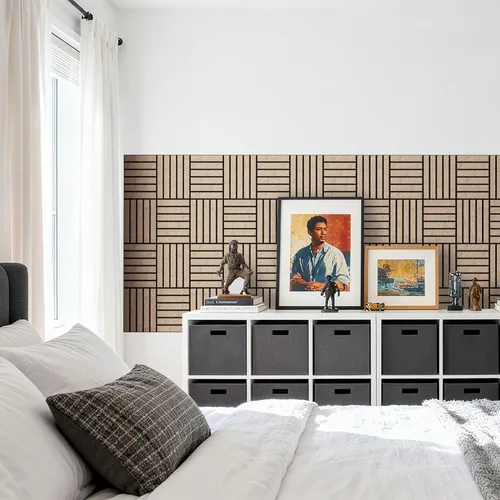 Miniatura 9 de Paquete de 12 paneles acústicos, paneles de pared acústicos grandes de 16 x 12 x 0.4 pulgadas, paneles autoadhesivos de absorción de sonido