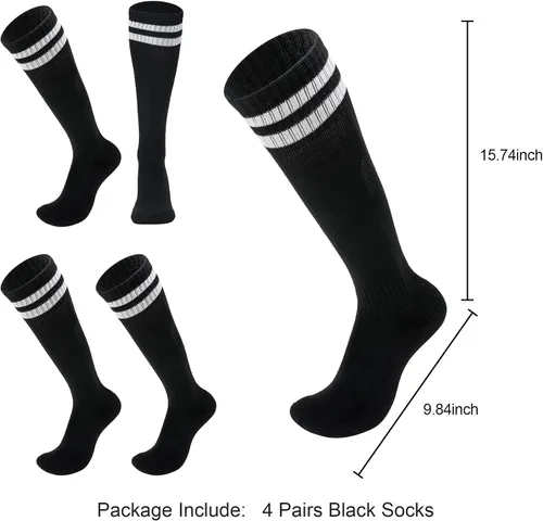 Miniatura 5 de 2 pares de calcetines de fútbol para niños de 7 a 13 años, transpirables, deportes, entrenamiento, fútbol, calcetines para niñas y niños