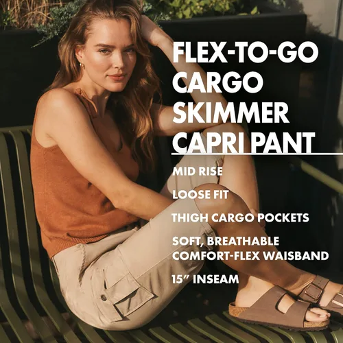 Miniatura 6 de Lee Pantalón capri Petite Flex-to-Go de tiro medio de 15 pulgadas para mujer