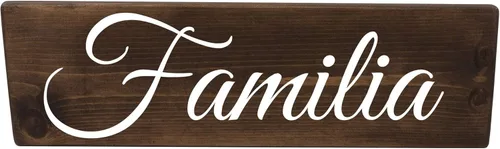 Familia - Placa de madera para colgar en la puerta delantera para decoración del hogar, regalo de Navidad o día de la madre, regalo para el hogar de
