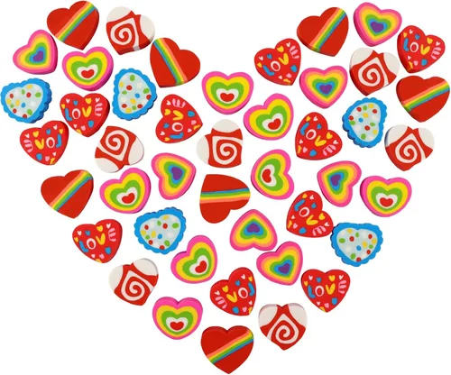 Borradores de San Valentín para niños a granel, borradores grandes para el día de San Valentín, borradores novedosos de corazón para recompensas de