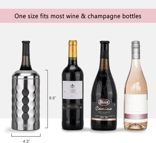 Miniatura 6 de Enfriador de Vino para Una Sola Botella de Acero Inoxidable, Enfriador sin Hielo, Botella de Vino Aislada, Mantiene el Vino Frío hasta 6 Horas, Se