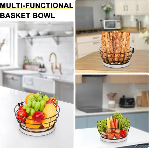 Miniatura 5 de Livabber - Frutero de encimera con colgador de plátanos, cuenco moderno de almacenamiento de frutas y verduras, con soporte de árbol de plátano