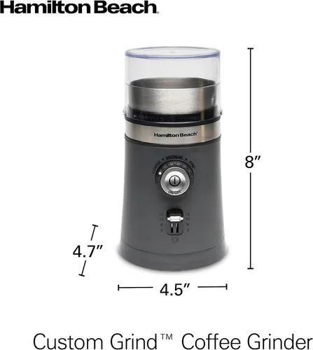 Miniatura 7 de Hamilton Beach Molinillo de café eléctrico para granos, especias y más, con múltiples ajustes de molienda para hasta 14 tazas, cámara de acero