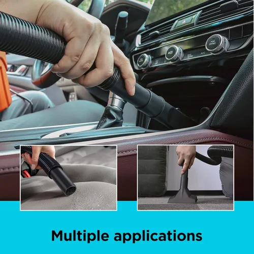 Miniatura 4 de BLACK+DECKER Aspiradora de Taller de 2.5 Galones, Aspiradora Húmeda y Seca de 3 HP Pico con Potente Succión, Portátil para Garaje, Automóvil y Uso