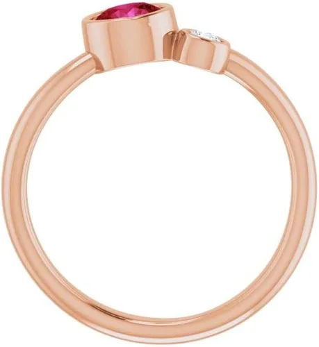 Miniatura 2 de Anillo de dos piedras con diamante solitario