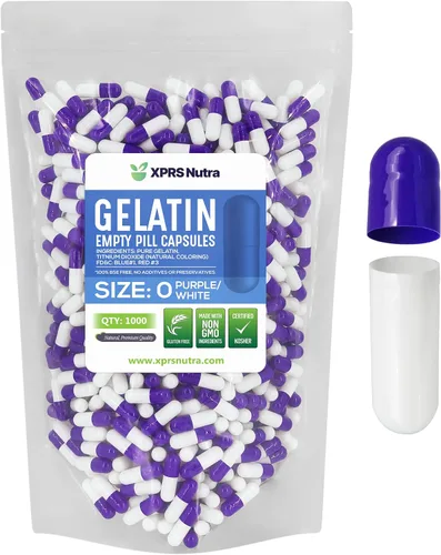 XPRS Nutra Cápsulas vacías de tamaño 0 – 1000 cápsulas vacías de gelatina – Pastillas de relleno de cápsulas de bricolaje – Cápsulas de gel de