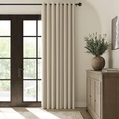 Miniatura 22 de ChrisDowa Cortinas 100% Opacas de Abedul Sólido de 45 Pulgadas de Largo, 2 Paneles para Dormitorio y Sala de Estar, Estilo Granja Oscurecedoras