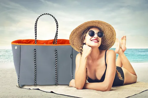 Miniatura 2 de QOGiR Bolsa de playa multiusos de neopreno con bolsillo interior con cierre de cremallera