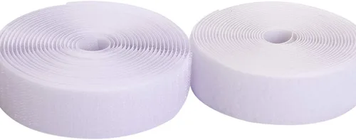 Miniatura 6 de Coser en gancho y bucle estilo 3/4 pulgadas tiras de nailon con respaldo no adhesivo sujetador de tela cinta entrelazante no adhesiva blanca, 12.6