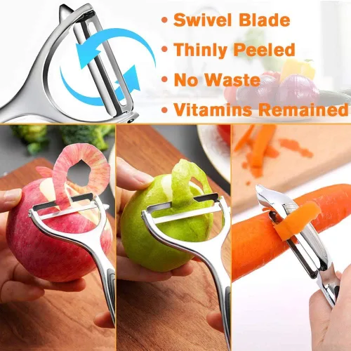 Miniatura 3 de Pelador de verduras, peladores de patatas para cocina, juego multifunción de acero inoxidable, pelador de frutas para herramientas de cocina
