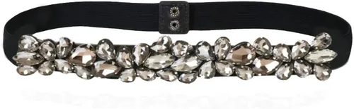 Cinturón de diamantes de imitación para mujer, cinturones de vestir brillantes y delgados, cinturones de cintura elásticos para dama elegante
