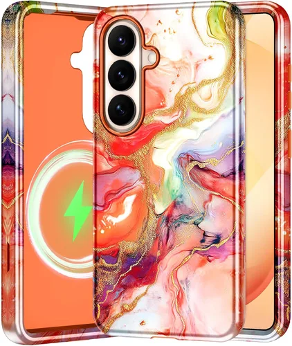 Miniatura 50 de Btscase para Samsung Galaxy S25, [Probado contra caídas de grado militar] Funda protectora de diseño de patrón de mármol, resistente, delgada