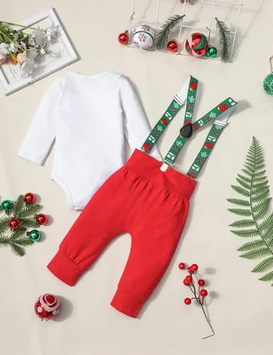 Miniatura 5 de KANGKANG My First Christmas Baby Boy - Conjunto de 2 piezas para bebé de Navidad pantalones de reno