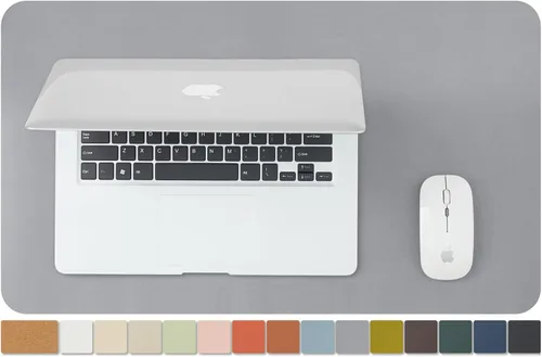 Miniatura 14 de Tapete de escritorio grande de corcho natural y cuero, tapete de escritorio ecológico, protector de escritorio de doble cara, tapete de teclado Café