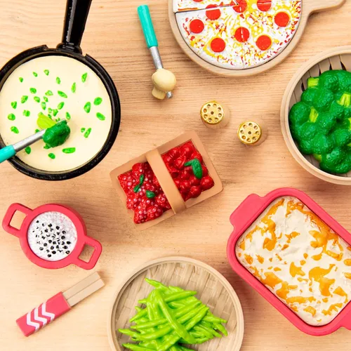 Miniatura 4 de Lori Comida de juego para muñecas mini - Accesorios de cocina para muñecas de 6 pulgadas - Pizza, Sushi, postre - Juego de casa de muñecas