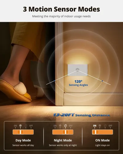 Miniatura 4 de wowatt Luz de escalera recargable con sensor de movimiento, luces de noche blancas con montaje magnético, luces de escalera regulables para Blanco