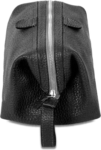Miniatura 8 de KomalC Bolsa de aseo premium de cuero de búfalo para hombres y mujeres con forro resistente al agua, neceser de viaje unisex para artículos de aseo