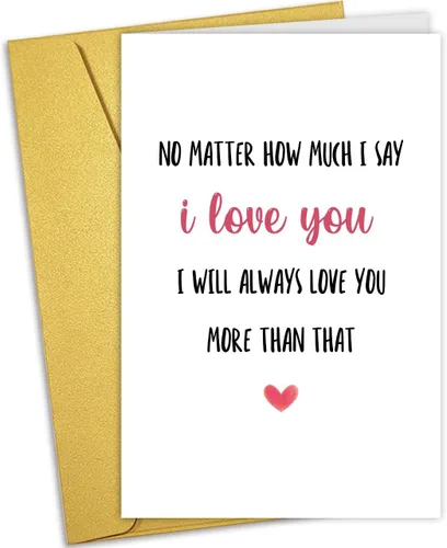 Nchigedy Tarjeta romántica del día de San Valentín para novio, novia, marido, esposa, dulce tarjeta de aniversario para él y ella, tarjeta de amor