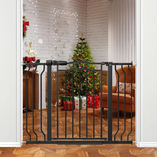 Miniatura 12 de Puerta de bebé extra ancha para puertas de 53.1 a 62.6 pulgadas, puertas para perros montadas a presión con puerta, barrera de seguridad infantil