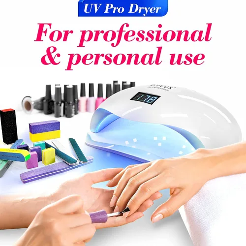 Miniatura 4 de OVLUX Lámpara de uñas LED UV de 180 W - Secador de uñas rápido profesional para esmalte de gel con 57 LED, sensor automático, pantalla LCD, 4