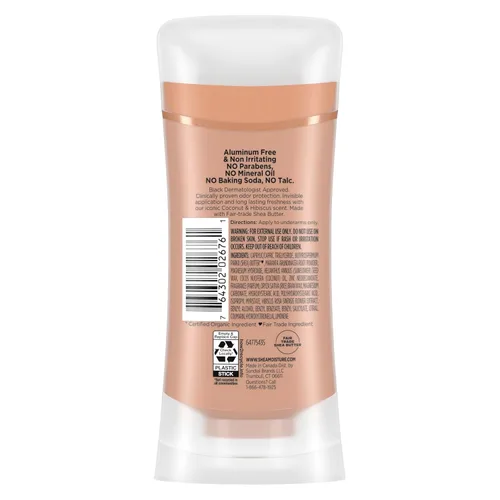 Miniatura 2 de SheaMoisture - Desodorante en barra 72h Control de olores coco e hibisco fresco sin aluminio, 2.6 onzas