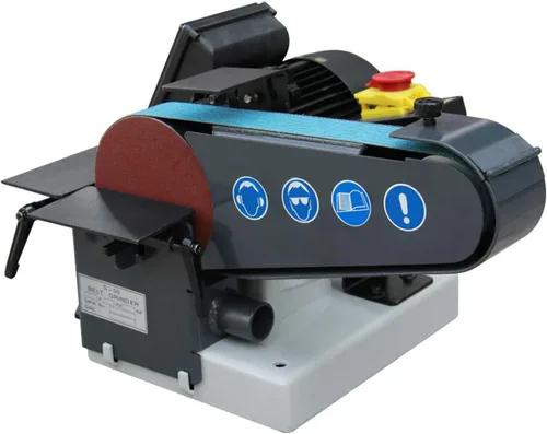 Miniatura 8 de KAKA INDUSTRIAL Amoladora de banda de 3 pulgadas x 79 pulgadas Motor 4HP 220V, cabeza ajustable, base de hierro fundido Amoladora de banda